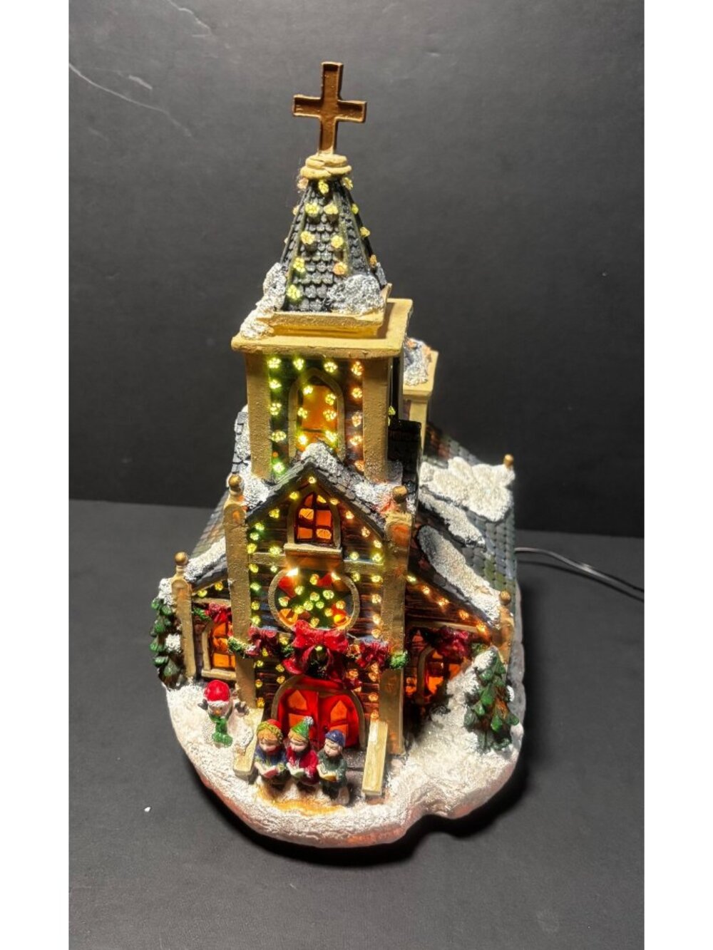 Unbranded Christmas Village Light-Up Church Decor Holiday Display Vintage 01